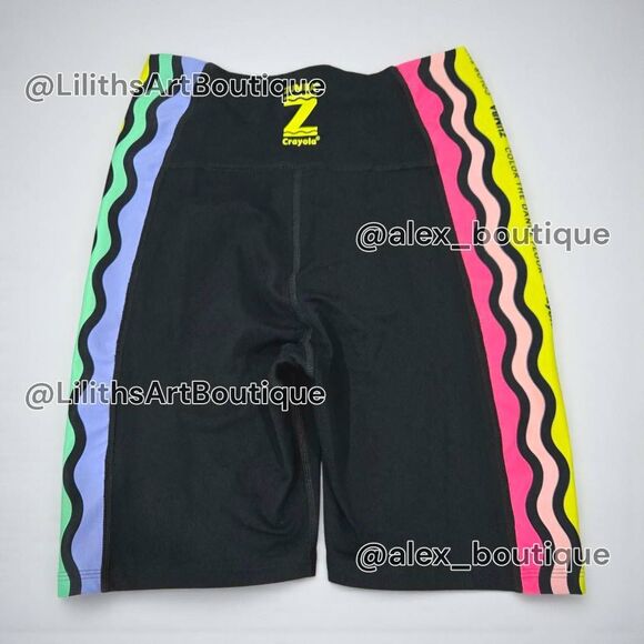 Zumba X Crayola Dance Outside The Lines Biker Shorts Bold Black Size M (E003) - Picture 4 of 8